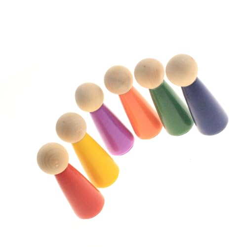 Storage Bag Holzstiftpuppe Blanks Kindermalerei Spielzeug Kreative Lernwerkzeuge Für Farberkennungsentwicklung Buntes Holzstift Puppensatz Set von Storage Bag