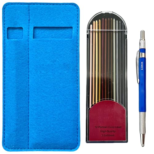 Storage Bag Mechanische Stifte Mit 12 Leads Nachfüllungen 2 0 Mm Leads Bleistift Automatische Stifte Zum Schreiben von Storage Bag