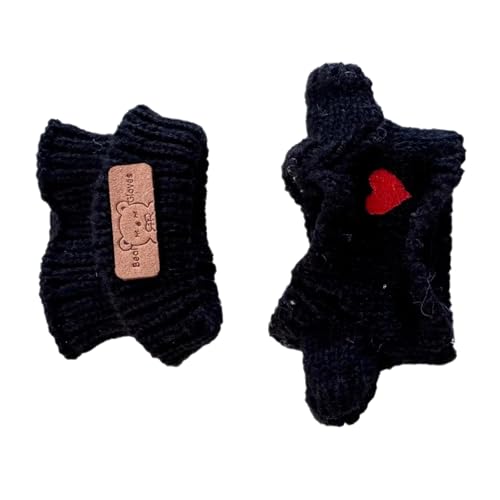 Storage Bag Schönes Outfit Set Für 15-17 cm Puppen Schwarze Pullover Gestrickte Und Herzpullover Perfekt Für Sammler Doll Kleidung Schwarz Gestricktes Sammler Puppenzubehör von Storage Bag