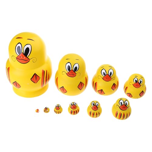 Storage Bag Set Von 10 Russischen Entenfiguren Farbenfrohe Hölzerne Sammlerstücke Skulpturensimulation Entenspielzeugdekoration Russisches Kulturkunstwerk von Storage Bag