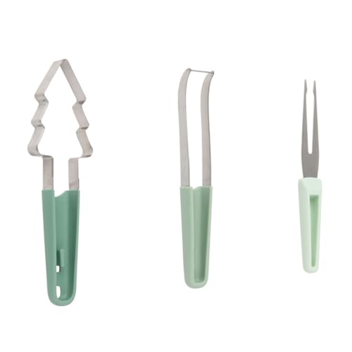 Storage Bag Tragbare Drei In 1 Wassermelonschneider Edelstahlgabel Und Cutter Set Weihnachtsbaum Wassermelonenwerkzeug Für Partys von Storage Bag