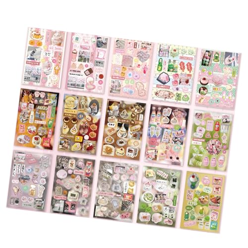 Szenenaufkleber Cartoon Szenerie Aufkleber Miniatur Dessert Minimart Szene Für Scrapbooking Journal Planer Album Creative Collection von Storage Bag
