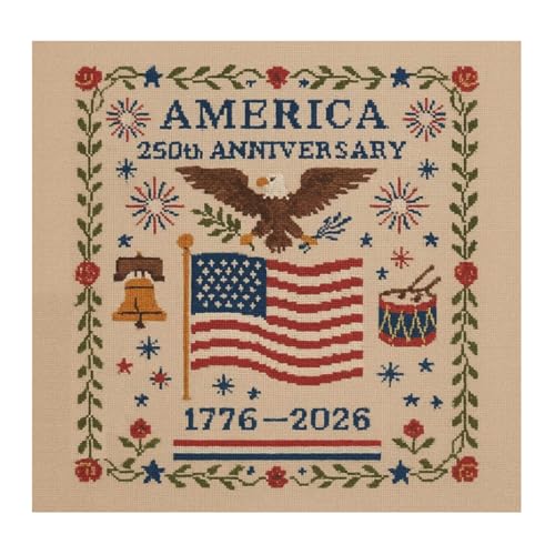US 250 Jähriges Jubiläum Kreuzungsstich Set Patriotische Stickerei Set Für Gedenkgeschenk Veteranen Stickereien Überqueren US 250 Jähriges Jubiläum Kreuzungsstich Set Patriotische Stickerei Set Für Gedenkgeschenk Veteranen Stickereien Überqueren von Storage Bag