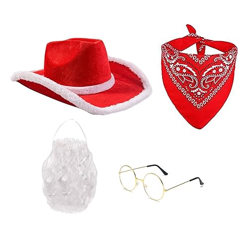 Weihnacht Cowboy Brille Und Kerchief Set Für Weihnachtsfoto Requisiten Für Halloween Rollenspiel Party Santa Hats Bulk von Storage Bag