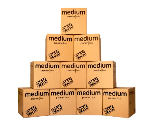 StorePAK Robuste mittelgroße Aufbewahrungsboxen, stabile Archivkartons aus Karton mit Griffen, 64 Liter, 40,5 x 40,5 x 40,5 cm (10 Stück), braun von StorePAK