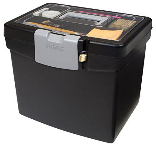 Storex 61504B02C Tragbare Aktenbox mit XL Deckel, 28,9 x 33,7 x 28,9 cm, schwarz Storex 61504B02C Tragbare Aktenbox mit XL Deckel, 28,9 x 33,7 x 28,9 cm, schwarz von Storex