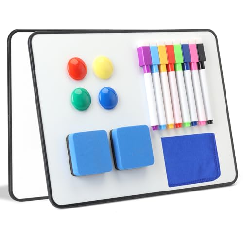 Doppelseitiges magnetisches Whiteboard, A4, 21 x 30 cm, tragbar, trocken abwischbar, Whiteboards, Lapboards mit trocken abwischbaren Stiften, Radiergummi, Magneten für Studenten, Lehrer, Schule Doppelseitiges magnetisches Whiteboard, A4, 21 x 30 cm, tragbar, trocken abwischbar, Whiteboards, Lapboards mit trocken abwischbaren Stiften, Radiergummi, Magneten für Studenten, Lehrer, Schule von Stormshopping