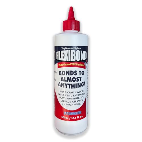 Flexibond Extra Starker Kleber - Transparent, Flexibel, Ungiftig, Klar Trocknend - 500 ml - Ideal für Papier, Holz, Keramik, Glas & Stein von Stormsure
