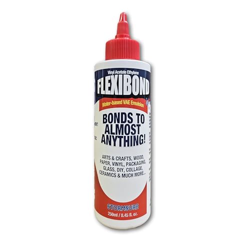 Flexibond VAE-Kleber (250ml) - Extra Starker Kunst-, Bastel- & DIY-Kleber - Transparent, Flexibel, Ungiftig, Klar Trocknend von Stormsure
