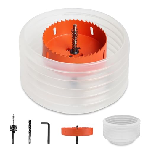 Storystore 10,2 cm Lochsäge für Einbauleuchten, Lochsägen-Set mit Staubschale, Bohrer für Holz, Metall, Kunststoff, Bi-Metall-Trockenbausäge, Lochschneider für saubere und präzise Schnitte Storystore 10,2 cm Lochsäge für Einbauleuchten, Lochsägen-Set mit Staubschale, Bohrer für Holz, Metall, Kunststoff, Bi-Metall-Trockenbausäge, Lochschneider für saubere und präzise Schnitte von Storystore
