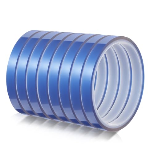 Storystore 8 Rollen hitzebeständiges Klebeband, 10 mm x 30 m, Hochtemperatur-Sublimationsband, hitzebeständige Bänder zum Löten, für elektrische Aufgaben, 3D-Drucker (Blau, 8 Rollen) von Storystore