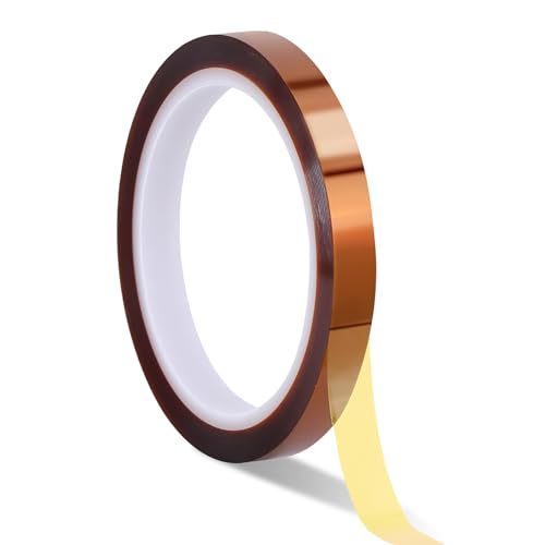 Storystore Hitzebeständiges Klebeband, 10 mm x 30 m, Hochtemperatur-Sublimationsband, hitzebeständige Bänder zum Löten, für elektrische Aufgaben, 3D-Drucker (Braun, 1 Rolle) von Storystore