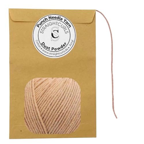 StraightCurls Punch Needle Yarn - Ideale Garn für Punch Needling, grobes Sticken oder Häckeln - Baumwoll-Acryl-Mischung (Dust Powder) von StraightCurls