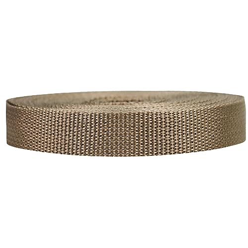 Strapworks WSR-PRO-LWP-034-50Y-TAN Lightweight Polypropylene Webbing Poly-Umreifung für Outdoor-Ausrüstungsreparatur, Haustierhalsbänder, Basteln, (PP), Hellbraun, 3/4" x 50 yard von Strapworks