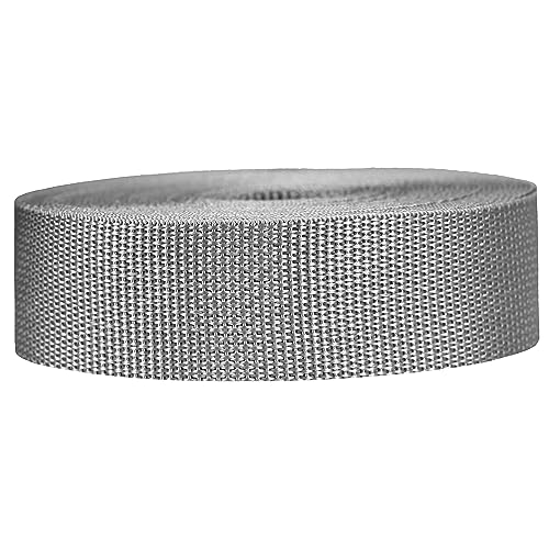 Strapworks WSR-PRO-LWP-112-10Y-SGY Polypropylene Webbing Poly Strapping für Outdoor DIY Gear Repair Pet Collars Crafts-3,8 cm x 9,1 m, PP, Silbergrau, 1.5" x 10 yard, 30 Fuß von Strapworks