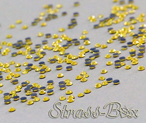 Hotfix 2Cut Strasssteine SS10 Citrine 500-70000 Menge wählbar Gelb 1.000 von Strass-Box 2Cut