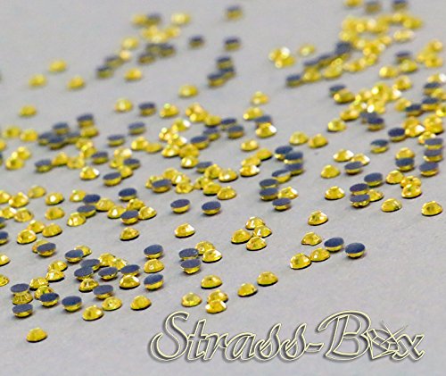 Hotfix 2Cut Strasssteine SS10 Citrine 500-70000 Menge wählbar Gelb 500 von Strass-Box 2Cut