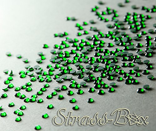 Hotfix 2Cut Strasssteine SS10 Emerald 500-70.000 Menge wählbar AAA Grün 500 von Strass-Box 2Cut