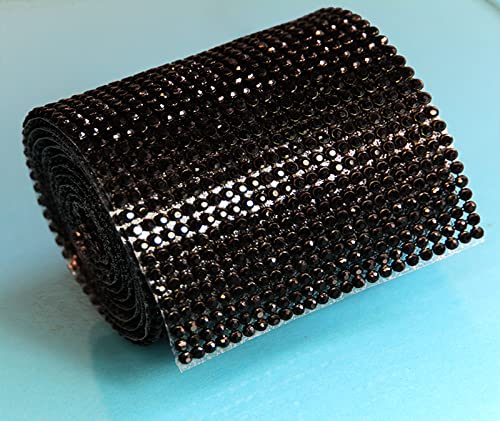 Hotfix Jet Mesh Strassband SS8 Borte zum aufbügeln Strasssteine, Breite wählbar, 1,15m lang 24reihig / 78mm x 1150mm Hotfix Jet Mesh Strassband SS8 Borte zum aufbügeln Strasssteine, Breite wählbar, 1,15m lang 24reihig / 78mm x 1150mm von Strass-Box Bänder Hotfix