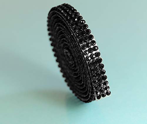 Hotfix Jet Mesh Strassband SS8 Borte zum aufbügeln Strasssteine, Breite wählbar, 1,15m lang 3reihig / 10mm x 1150mm Hotfix Jet Mesh Strassband SS8 Borte zum aufbügeln Strasssteine, Breite wählbar, 1,15m lang 3reihig / 10mm x 1150mm von Strass-Box Bänder Hotfix