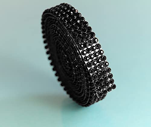 Hotfix Jet Mesh Strassband SS8 Borte zum aufbügeln Strasssteine, Breite wählbar, 1,15m lang 4reihig / 13mm x 1150mm Hotfix Jet Mesh Strassband SS8 Borte zum aufbügeln Strasssteine, Breite wählbar, 1,15m lang 4reihig / 13mm x 1150mm von Strass-Box Bänder Hotfix