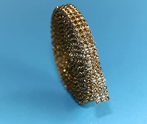 Hotfix LCT/Gold Mesh Strassband SS8 Borte zum aufbügeln Strasssteine, Breite wählbar, 1,15m lang 3reihig / 10mm x 1150mm Hotfix LCT/Gold Mesh Strassband SS8 Borte zum aufbügeln Strasssteine, Breite wählbar, 1,15m lang 3reihig / 10mm x 1150mm von Strass-Box Bänder Hotfix