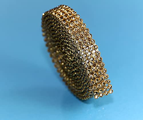 Hotfix LCT/Gold Mesh Strassband SS8 Borte zum aufbügeln Strasssteine, Breite wählbar, 1,15m lang 4reihig / 13mm x 1150mm Hotfix LCT/Gold Mesh Strassband SS8 Borte zum aufbügeln Strasssteine, Breite wählbar, 1,15m lang 4reihig / 13mm x 1150mm von Strass-Box Bänder Hotfix