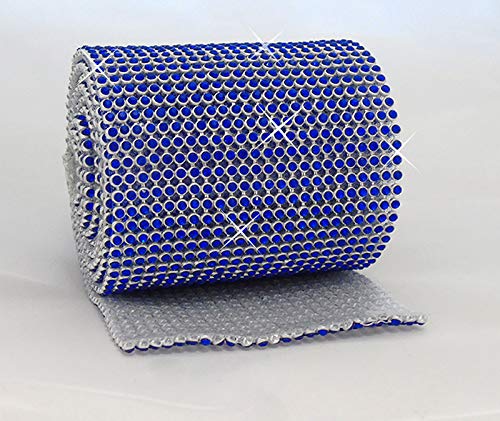 Hotfix Sapphire Blau Mesh Strassband SS8 Borte zum aufbügeln, Strasssteine, Breite wählbar, Mind. 1,15m lang 5reihig / 16mm x 1150mm von Strass-Box Bänder Hotfix