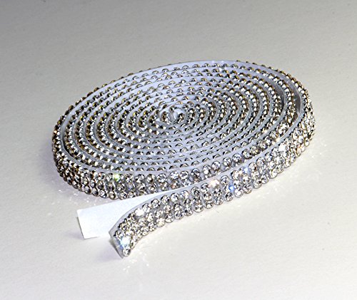 Crystal AB Mesh Strassband SS6 SELBSTKLEBEND Breite wählbar, 1,15m lang, Chaton Strasssteine 3reihig / 7mm x 1150mm Crystal AB Mesh Strassband SS6 SELBSTKLEBEND Breite wählbar, 1,15m lang, Chaton Strasssteine 3reihig / 7mm x 1150mm von Strass-Box
