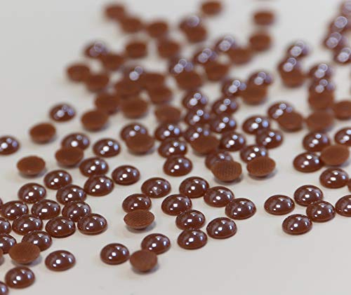 Hotfix Ceramic Stones Brown 5mm Stück wählbar Hochzeit Halbperlen Strass Braun 250 von Strass-Box Ceramic Stones