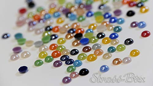 Hotfix Ceramic Stones FARBMIX 5mm Stück wählbar Strass Halbperlen Hochzeit bunt 250 von Strass-Box Ceramic Stones