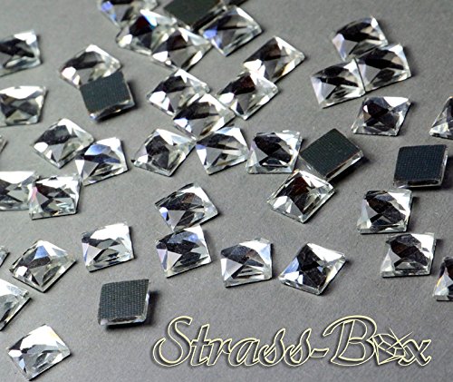 DMC Quadrat Crystal 10x10mm Stückzahl wählbar Glas Formen Strasssteine 50 von Strass-Box DMC Formen