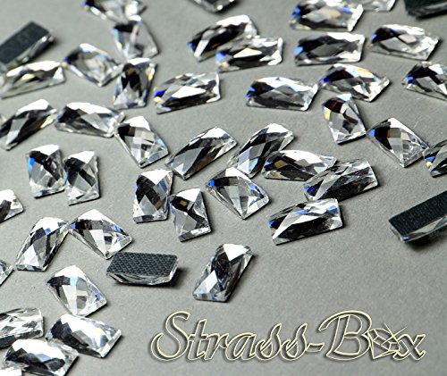 Hotfix DMC Rechteck Crystal 5x10 mm Stückzahl wählbar Glas Formen Strasssteine 250 von Strass-Box DMC Formen