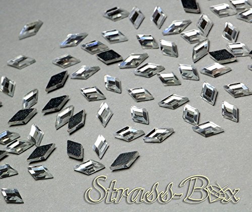 Hotfix DMC Rhombus Crystal 5x10 mm Stückzahl wählbar Glas Formen Strasssteine 250 von Strass-Box DMC Formen