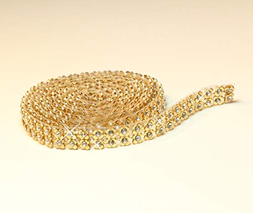 Hotfix MESH Flower Gold/Crystal Band Blumen zum aufbügeln Strasssteine 2reihig / 11 mm x 1450mm Hotfix MESH Flower Gold/Crystal Band Blumen zum aufbügeln Strasssteine 2reihig / 11 mm x 1450mm von Strass-Box