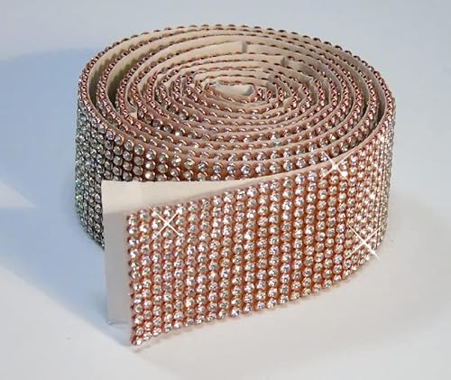 Rosegold/Crystal Mesh Strassband SS6 Borte SELBSTKLEBEND Strasssteine, Breite wählbar, Mind. 1,15m lang 5reihig = 12mm x ca. 1150 mm Rosegold/Crystal Mesh Strassband SS6 Borte SELBSTKLEBEND Strasssteine, Breite wählbar, Mind. 1,15m lang 5reihig = 12mm x ca. 1150 mm von Strass-Box