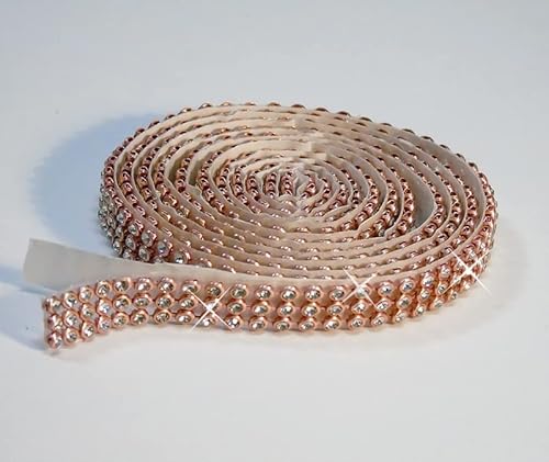 Rosegold/Crystal Mesh Strassband SS8 SELBSTKLEBEND Breite wählbar, 1,15m lang, Strasssteine, Klar, Gold, Strasssteine 5reihig / 16mm x 1150mm Rosegold/Crystal Mesh Strassband SS8 SELBSTKLEBEND Breite wählbar, 1,15m lang, Strasssteine, Klar, Gold, Strasssteine 5reihig / 16mm x 1150mm von Strass-Box
