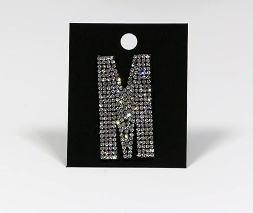 Strass-Box Buchstabe/M/Glitzer Patches 5cm 2" Zoll zum Aufbügeln Crystal Spitzboden Point Back von Strass-Box