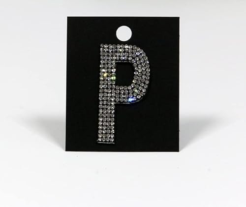 Strass-Box Buchstabe/P/Glitzer Patches 7,2cm 3" Zoll zum Aufbügeln Crystal Spitzboden Point Back von Strass-Box