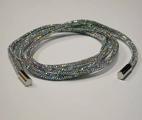 Strass-Box Rhinestone Rope Crystal AB/Silber/Glitzerkordel für Hoodie von Strass-Box