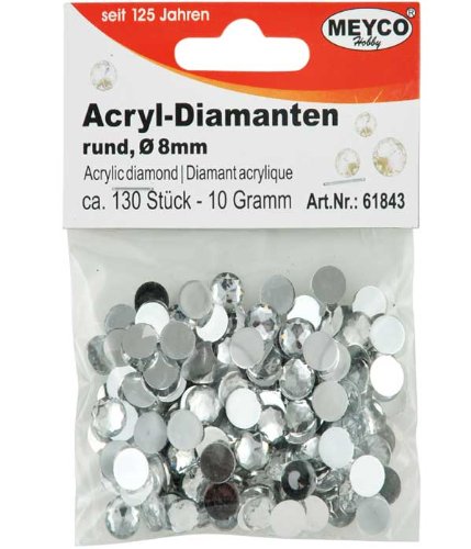 Acryl-Diamanten, Ø 8mm, ca. 130 Stück, kristall von Strass