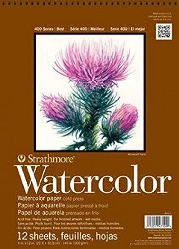 Strathmore (440-12 STR-440-12 12 Blatt Nr. 140 Aquarellfarben-Cp Band gebunden, 15,2 x 30,5 cm, Papier, Weiß, 6" x 12" Strathmore (440-12 STR-440-12 12 Blatt Nr. 140 Aquarellfarben-Cp Band gebunden, 15,2 x 30,5 cm, Papier, Weiß, 6" x 12" von Strathmore