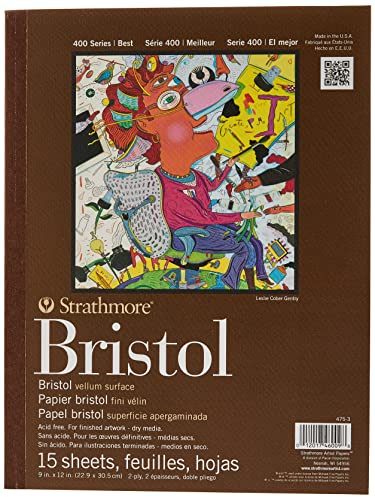 Strathmore (475-3 STR-475-3 15 Blatt Bristol Pad Pergamentpapier, 22,9 x 30,5 cm, Weiß, 9"x12" Strathmore (475-3 STR-475-3 15 Blatt Bristol Pad Pergamentpapier, 22,9 x 30,5 cm, Weiß, 9"x12" von Strathmore