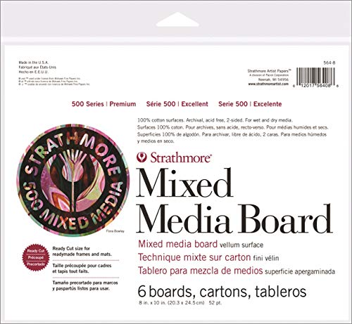 Strathmore (564-8 500 Series Mixed Media Board, Pergamentpapier, 20,3 x 25,4 cm, 6 Blatt, weiß Strathmore (564-8 500 Series Mixed Media Board, Pergamentpapier, 20,3 x 25,4 cm, 6 Blatt, weiß von Strathmore