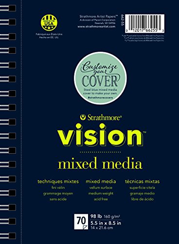 Strathmore (662-57 Vision Mixed Media Pad, Papier, Weiß, 7"x10", 70 von Strathmore
