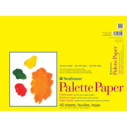 Strathmore 300 Series Paper STR-365-12 Einweg-Palette, 40 Blatt, 30,5 x 40,6 cm, Polybeschichtetes Papier, Weiß, 12"x16" von Strathmore