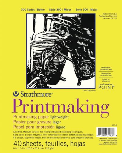 Strathmore 300 Series Printmaking Papierblock, 20,3 x 27,9 cm, 40 Blatt, Papier, weiß, 8x10 Strathmore 300 Series Printmaking Papierblock, 20,3 x 27,9 cm, 40 Blatt, Papier, weiß, 8x10 von Strathmore
