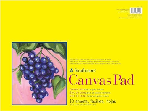 Strathmore 300er-Serie, Leinwandblock, 30,5 x 40,6 cm, 10 Blatt, dreifach grundiert, 100% Baumwoll-Leinwand, Plein Air Artists, Acrylfarbe und Ölfarbe Strathmore 300er-Serie, Leinwandblock, 30,5 x 40,6 cm, 10 Blatt, dreifach grundiert, 100% Baumwoll-Leinwand, Plein Air Artists, Acrylfarbe und Ölfarbe von Strathmore