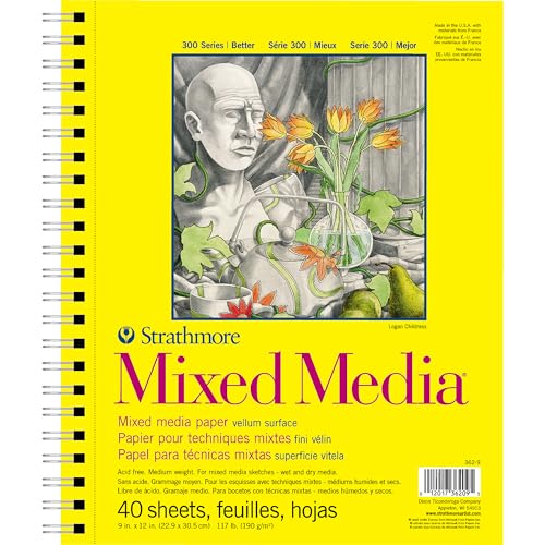 Strathmore 362-9 Mixed Media Serie 300 Velinpapier, 40 Blatt, 190g/m², 22.9 x 30.5cm Strathmore 362-9 Mixed Media Serie 300 Velinpapier, 40 Blatt, 190g/m², 22.9 x 30.5cm von Strathmore