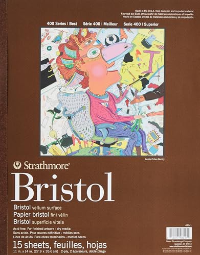 Strathmore 400 Series Bristol, 2-lagiges Pergamentpapier, 27,9 x 35,6 cm, gebunden, 15 Blatt von Strathmore